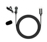 Hkfgdjdl Lapel Mic,ZJ030MR USB C Lavalier Lapel Microphone, Clip On Omnidirectional Condenser Mic 20Hz-16KHz Muffs Optional