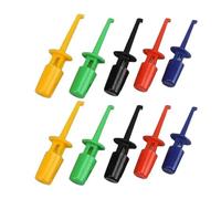 Hkfgdjdl Small Hook Type Test Clip Miniature Spring Hook Clamp Color Coded Testing Clips set for Accuracy Electrical Testing