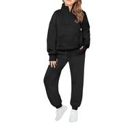 HKFGHMG Girls Sweatsuit 2 Piece Outfits Fall Winter Half Zip Thumb Hole Sweatshirts and Sweatpants Joggers Set for Kids Casual Daily School Athletic Loose Tracksuit Set with Pockets for 9-10 11-12