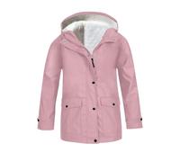 HKFGHMG Kids Waterproof Jackets Windbreaker Lightweight Girls Raincoat Hood Solid Full Zip with Pockets Oversized Girls Rain Jacket Winer Warm Causal Travel Essentials Long Preppy Clothes for Kids UK