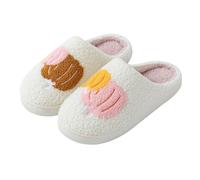HKFGHMG Unisex Halloween Fluffy Plush Slippers - Funny Ghost Pumpkin Skeleton Scary Slip-on Slipper Comfy Warm Winter Home Festival Essentials House Slippers for Women UK