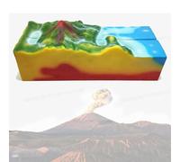 HKFGSHOP 3d Volcano Distribution Model, Geology Plate Tectonic Demonstration, Large Volcano Complete Demonstration Model, Lake Model, Pvc, Study Teaching Tool For Classroom Display