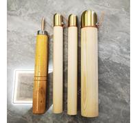 HKFGSHOP Flint Knapping Tools Pad Kit, 4-Piece Flint Napping Tools, Diameter 35mm Percussion Rod *1, 20mm Percussion Rod *2 and 20cm Total Length Stripping Rod*1, for Obsidian and Flint