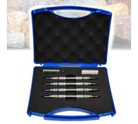 HKFGSHOP Mohs Hardness Test Kit - 4 Pack, 2-9 Scratch Tester Hardness Test Pen With Storage Bag, Stainless Steel Hardness Picks, For Industrial Mineral Identification Kit Gem Jade Jewelry