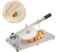 HKFGSHOP Pizza Dough Press Machine, Manual Stainless-Steel Pizza Press for Soft Dough, with Round Platen, Thickness Adjustable, Disc Diameter Optional, for Chapati Sheet and Tortilla, Pastry Making