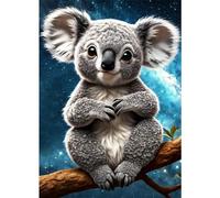 HKFLD 5D Cute Baby Koala Diamond Painting Adults, DIY Diamond Painting Pictures Adults, Diamond Painting Craft Set by Numbers Home Decor Gift 30 * 40cm