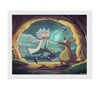 HKFLD 5D Diamond Art Painting, Rick and Morty Diamond Painting Kits for Adults,DIY Full Drill Crystal Rhinestone Lake Arts and Crafts,Gem Art Painting with Diamond Home Wall Decor, 40 * 50cm