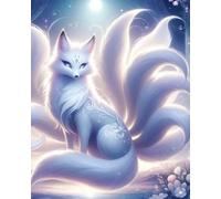 HKFLD 5D Diamond Painting Kits Nine-Tailed Fox DIY Diamond Art Canvas Crystal Crafts Painting Pictures for Adults Kids Home Wall Decor-40 * 50cm