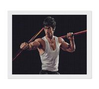 HKFLD Bruce Lee，Diamond Painting Kits for Adults, 5D Diamond Art Kits for Beginners, DIY Full Drill Picture with Diamond for Home Wall Decor-40 * 50cm