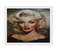 HKFLD DIY 5D Diamond Painting by Number Kits, Crystal Rhinestone Diamond Embroidery Paintings Pictures Arts Craft for Home Wall Decor & Relaxation（Marilyn Monroe） 50 * 60cm