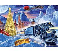 HKFLD DIY 5D Polar Express Train Christmas Full Diamond Painting Cross Stitch Kits Art Scenic 3D Paint by Diamonds 30x40cmKbG004