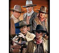 HKFLD DIY Diamond Painting, 5D Diamond Painting Kit with Inlaid Western Cowboy John Wayne, Round Diamond Cross Stitch Embroidery, Arts Craft Decoration Gifts, 6k317g30x40CM