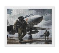 HKFLD Full Drill Fighter Plane Diamond Art Kits Adults, 5D DIY Diamond Painting Kit, Gem Arts and Crafts for Adults for Home Wall Decor 30 * 40cm