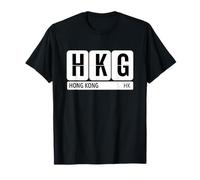 HKG Hong Kong Travel Souvenir Black Text T-Shirt