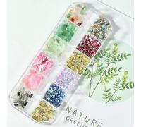 HKGYTRBN Nail Stickers Starfish Charms Summer Ocean Art Irregular Shell Slice Abalone Decorations 12 Grids