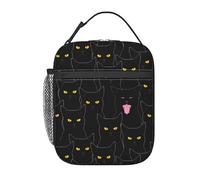 HKHEHOP Black Cat Lunch Bag Insulated Reusable Lunch Box Lunch Tote Lunchbox Portable Bento Bags For Men Women Office Work Travel Picnic Camping