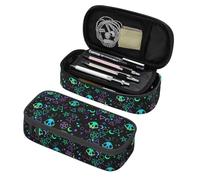 HKHEHOP Magic Skull Star Moon Pencil Case Big Capacity Storage Pencil Pouch Stationery Bags With Zipper Portable Pen Holder Box Organizer For Boys Student College School Office Supplies