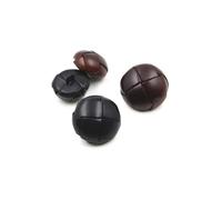 HKHKH Fashion Decorative Metal Buttons, 5pcs Genuine Leather Covered Buttons 15mm - 25mm Brown Black Leather Button For Coats Jacket Buttons(Brown,20mm)