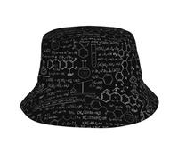 HKHLHLH Abstract Science Chemistry Printing Unisex Sun Bucket Hat, Trendy Summer Hat for Beach, Fishing, Hiking Trips Black