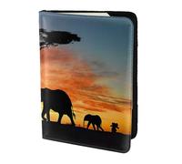 HKHLHLH African Elephant Printing 5.5 Inch Passport Holder Case with Document Credit Card Organizer for Travel
