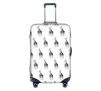 HKHLHLH African Giraffe Printing Elastic Suitcase Cover with Print Side Invisible Zippers Protects Luggage from Dust Scratches