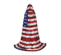 HKHLHLH American Flag Independence Fourth Of July Witch Vampire Wizard Costume Hooded Cape For Teens Masquerade Ball Halloween Party Cosplay