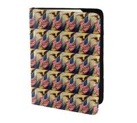 HKHLHLH American USA Flag Eagle Art Printing 5.5 Inch Passport Holder Case with Document Credit Card Organizer for Travel