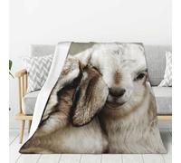 HKHLHLH Animals Goat 280g Microfiber Fleece Blanket,Ultra-Soft Suitable For Sofas, Beds, Chairs, And Travel.