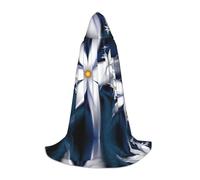 HKHLHLH Artistic Daisy Floral Witch Vampire Wizard Costume Hooded Cape For Teens Masquerade Ball Halloween Party Cosplay