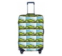 HKHLHLH Beach Golf Course Printing Elastic Suitcase Cover with Print Side Invisible Zippers Protects Luggage from Dust Scratches