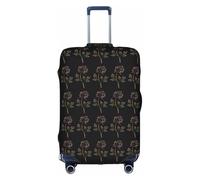 HKHLHLH Black and Gold Flowers Printing Elastic Suitcase Cover with Print Side Invisible Zippers Protects Luggage from Dust Scratches