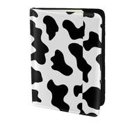HKHLHLH Black and White Cow Print Printing 5.5 Inch Passport Holder Case with Document Credit Card Organizer for Travel