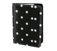 HKHLHLH Black and White Polka Dot Printing 5.5 Inch Passport Holder Case with Document Credit Card Organizer for Travel