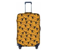 HKHLHLH Black Gibbon Monkey Printing Elastic Suitcase Cover with Print Side Invisible Zippers Protects Luggage from Dust Scratches