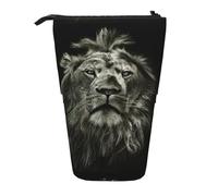 HKHLHLH Black Lion Pencil Case Standing Pen Holder Telescopic Pouch Pop Up Cosmetics Bag,for Girls Boys Students