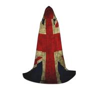 HKHLHLH British Flag Witch Vampire Wizard Costume Hooded Cape For Teens Masquerade Ball Halloween Party Cosplay