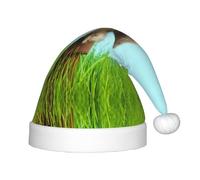 HKHLHLH Bunny On Green Grass Singing Santa Hat, Christmas Hat For Stage Performances And School Events, Birthday Hat Xmas Hat