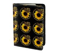 HKHLHLH Butterfly and Sunflower Printing 5.5 Inch Passport Holder Case with Document Credit Card Organizer for Travel