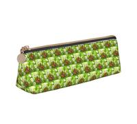 HKHLHLH Butterfly On Daisy Flower Printing Pupil Leather Case Zipper Pen Holder Practical Pencil Pouch for Kids for School Office