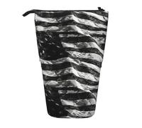 HKHLHLH Camo American Flag Pencil Case Standing Pen Holder Telescopic Pouch Pop Up Cosmetics Bag,for Girls Boys Students