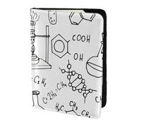 HKHLHLH Chemistry Print Printing 5.5 Inch Passport Holder Case with Document Credit Card Organizer for Travel