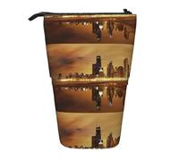 HKHLHLH Chicago Pencil Case Standing Pen Holder Telescopic Pouch Pop Up Cosmetics Bag,for Girls Boys Students