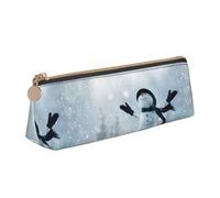HKHLHLH Christmas Happy Snowman Boys Girls Pencil Case for Kids,Multi-Function Pencils Pouch Pen Box for School Work Travel