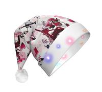 HKHLHLH Cityscape Paris Eiffel Tower France Light Up Christmas Hat, Santa Hat With Led Lights, Flashing Christmas Hats With 3 Modes, Santa Hats For Adult