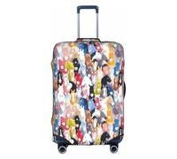 HKHLHLH Colorful Cartoon Horses Printing Elastic Suitcase Cover with Print Side Invisible Zippers Protects Luggage from Dust Scratches