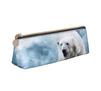 HKHLHLH Cool Animal White Polar Bear Boys Girls Pencil Case for Kids,Multi-Function Pencils Pouch Pen Box for School Work Travel