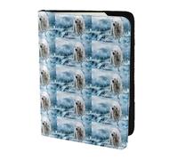 HKHLHLH Cool Animal White Polar Bear Printing 5.5 Inch Passport Holder Case with Document Credit Card Organizer for Travel