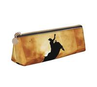 HKHLHLH Cool Bull Riding Boys Girls Pencil Case for Kids,Multi-Function Pencils Pouch Pen Box for School Work Travel