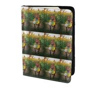 HKHLHLH Cow in Sunflowers Printing 5.5 Inch Passport Holder Case with Document Credit Card Organizer for Travel