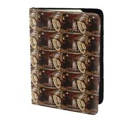 HKHLHLH Cowboy Black Hat Western Boots Printing 5.5 Inch Passport Holder Case with Document Credit Card Organizer for Travel